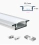 Perfil Empotrar 1m Aluminio Tira LED - AtrapatuLED