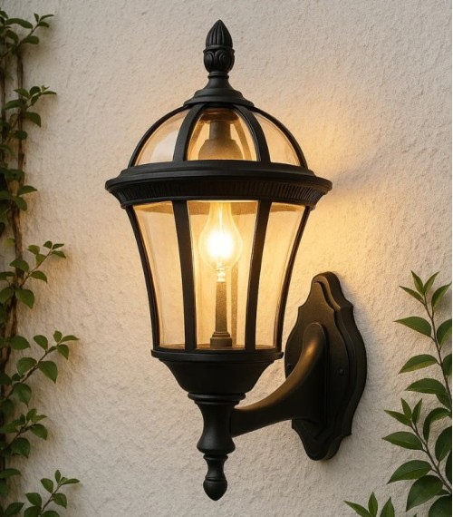 Aplique Exterior Clásico Nastia Negro E27 - AtrapatuLED