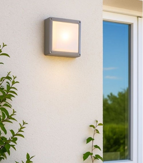 Aplique Exterior Pared E27 Gris Gardenia