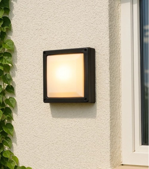 Aplique Exterior Pared E27 Negro Gardenia