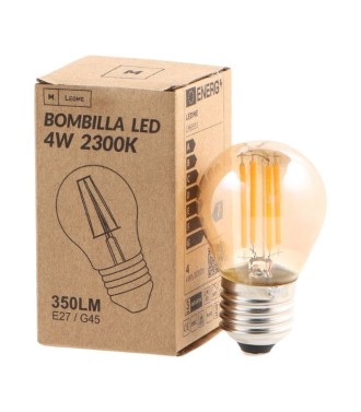 Bombilla LED G45 4w Ambar E27